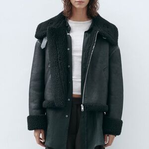 Zara faux leather biker jacket XS